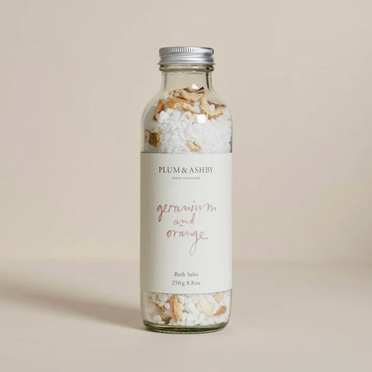 Geranium and Orange bath salts plum and ashby scents and home